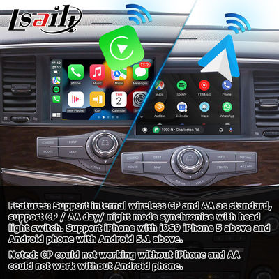 Selbstvideoschnittstelle 2011-2017 Nissan Patrol Armadas Y62 Android drahtloses Carplay