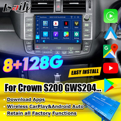 Android 13 Multimedia-Schnittstelle für Toyota Crown S200 URS206 2008-2012 Modell Android-Upgrade-Modul inklusive YouTube, NetFlix, Google Map