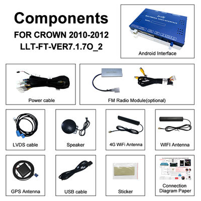 Android 13 Multimedia-Schnittstelle für Toyota Crown S200 URS206 2008-2012 Modell Android-Upgrade-Modul inklusive YouTube, NetFlix, Google Map