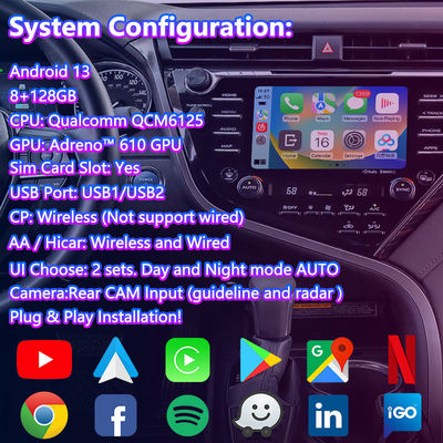 Android Carplay Auto Navigationsbox Multimedia Video-Schnittstelle für Toyota Camry
