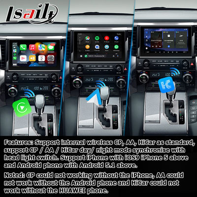 Toyota Alphard Vellfire AH30-Serie reiner OEM-Stil Carplay Android-Autobox 2015-2022 Modell