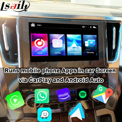 Drahtloses Apple CarPlay/Android Auto Upgrade-Modul für Alphard 30 Serie Vellfire Toyota, unterstützt UKW-Radio, Klimaanlage, Mirroring und Kameras