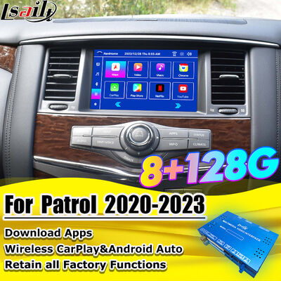 Lsailt 8G Android Multimedia-Schnittstelle für Nissan Patrol 2020-2023 Android-Upgrade-Modul Integriert mit Google Map, CarPlay, YouTube