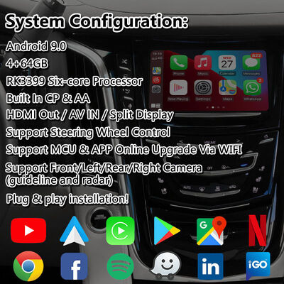 Lsait Android Navigation Multimedia Video-Schnittstelle für 2015-2020 Cadillac Escalade CUE System mit Carplay