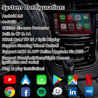 Lsailt Android GPS Navigation Video Interface für 2013-2019 Cadillac CTS CUE System mit Carplay