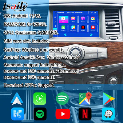 Android 13 Multimedia Modul für Armada Patrol Y62 Quest OEM Bildschirm Upgrade mit drahtlosem CarPlay, YouTube, Google Map