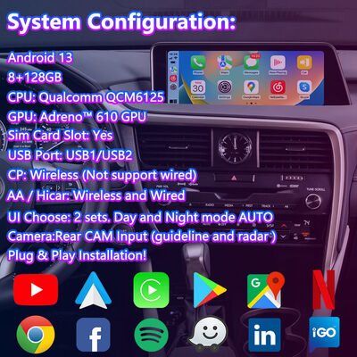 Lsailt Android Carplay Lexus Video-Schnittstelle für 2016-2019 RX 350 RX 450h RX 200t RX 350L RX 450L RX 300 RX 350