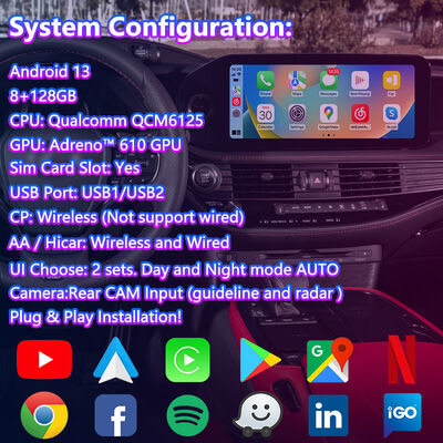 Multimedia-Videoschnittstelle Lsailt Android für F-Sport AWD 2012-2017 Lexuss LS460 LS600h LS