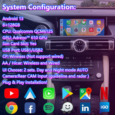 Lsailt Android Carplay Video-Schnittstelle für den aktuellen Lexus RC 350 RC300 RCF RC300h RC350