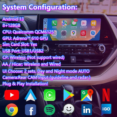 Lsailt Android Car Navigation Multimedia-Video-Schnittstelle für den aktuellen Toyota Highlander