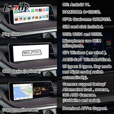 CarPlay/Android Multimedia System Lexus Video Interface für RX450H RX350 12,3 Zoll 2016-2021 Integriertes YouTube, NetFlix, Android Auto