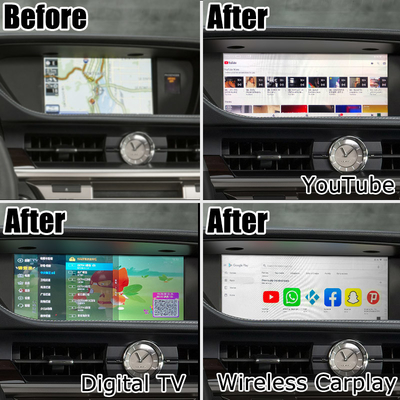 ES300h ES250 ES350 Lexus Android Bildschirm-Upgrade Carplay Android Auto Dash Cam 10,25" Lsailt