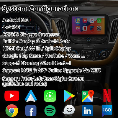 Chevrolet Malibu Android CarPlay Multimedia-Schnittstelle mit drahtlosem Android Auto Navigation