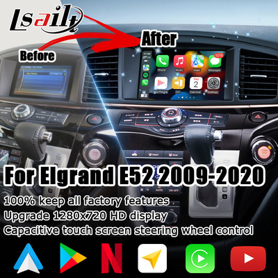 Nissan Elgrand E52 HD Multi-Finger-Touch-HD-Bildschirm Upgrade Wireless Carplay Android Auto