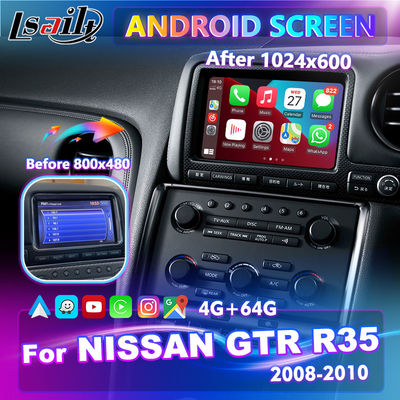 Lsailt 7 bewegt Schirm des Android-Multimedia-Ersatz-HD für Nissan GTR R35 GT-r JDM 2008-2010 Schritt für Schritt fort