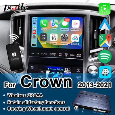 Lsailt Wireless Apple CarPlay-Schnittstelle für Crown S210 2013-2016 AWS210 GRS210 GWS214 GWS215 Majesta Athlete Royal Saloon Unterstützung Rückwärtskamera, Android Auto